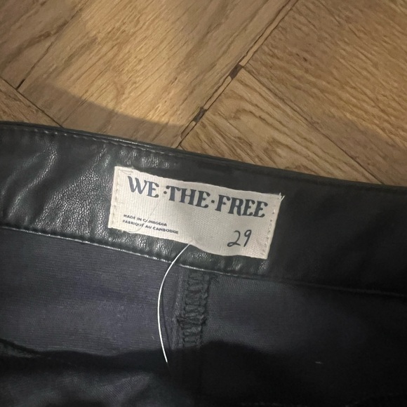 Free People We the Free Black Faux Leather Mini Skirt - Picture 3 of 7